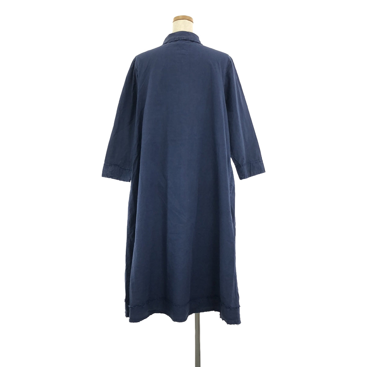 Chez VIDALENC | Pullover shirt dress | Navy | Women's