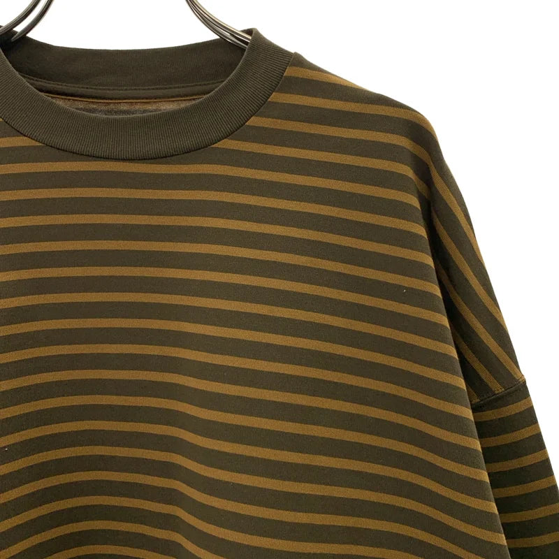 is-ness / イズネス | BALLOON STRIPES T SHIRT バールン カットソー | M | ブラウン/カーキ | メンズ