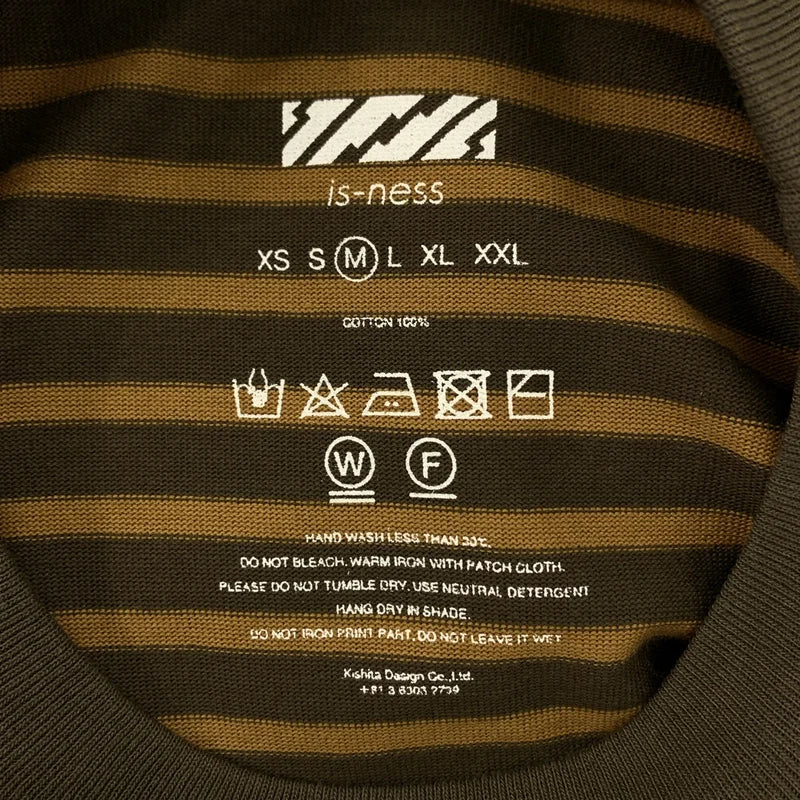 is-ness / イズネス | BALLOON STRIPES T SHIRT バールン カットソー | M | ブラウン/カーキ | メンズ