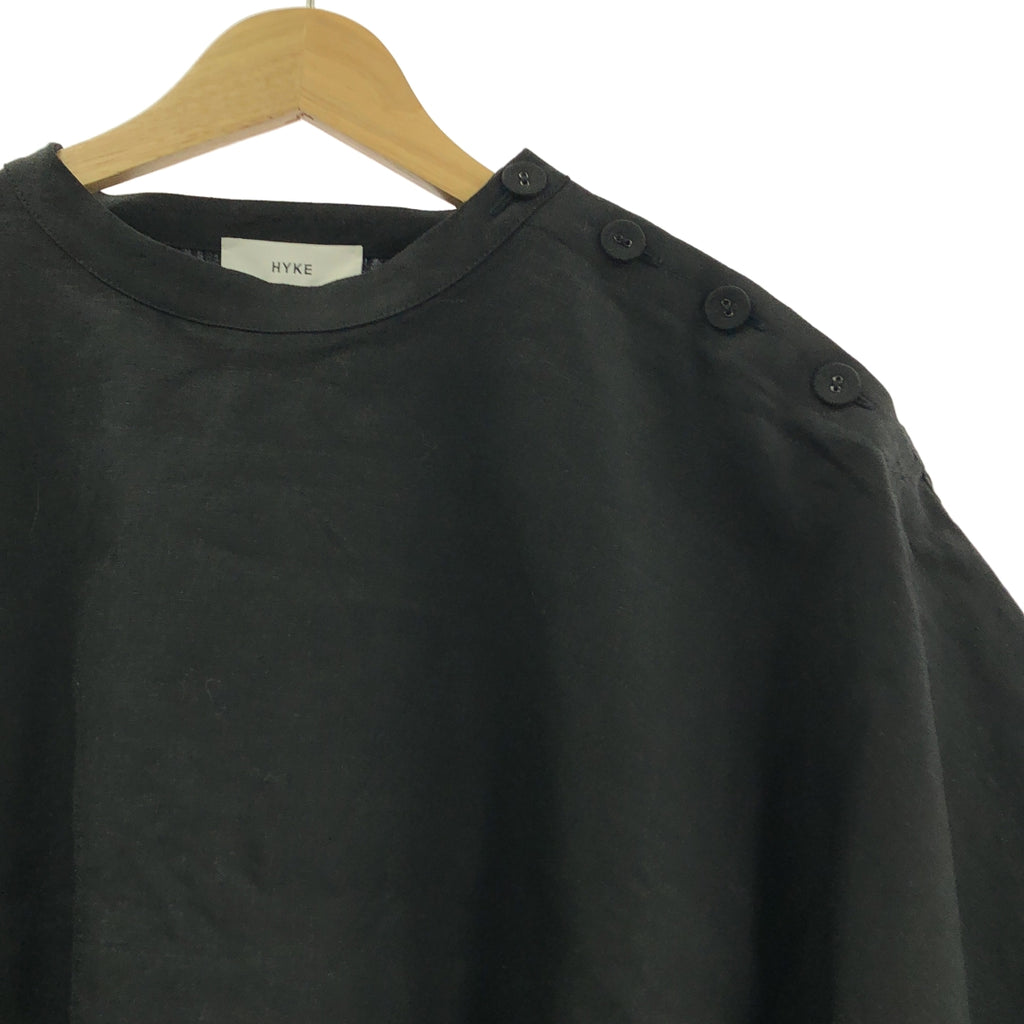 HYKE / 하이크 | 2022SS | LINEN PONCHO 린넨 판초 오버사이즈 풀오버 블라우스 | F |