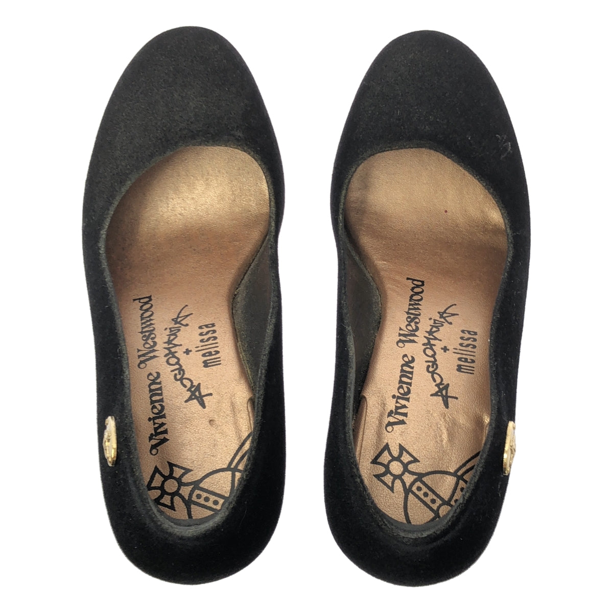 Vivienne Westwood ANGLOMANIA | x Melissa 合作款天鵝絨球形標誌高跟鞋 | 尺寸 22.5 | 女款