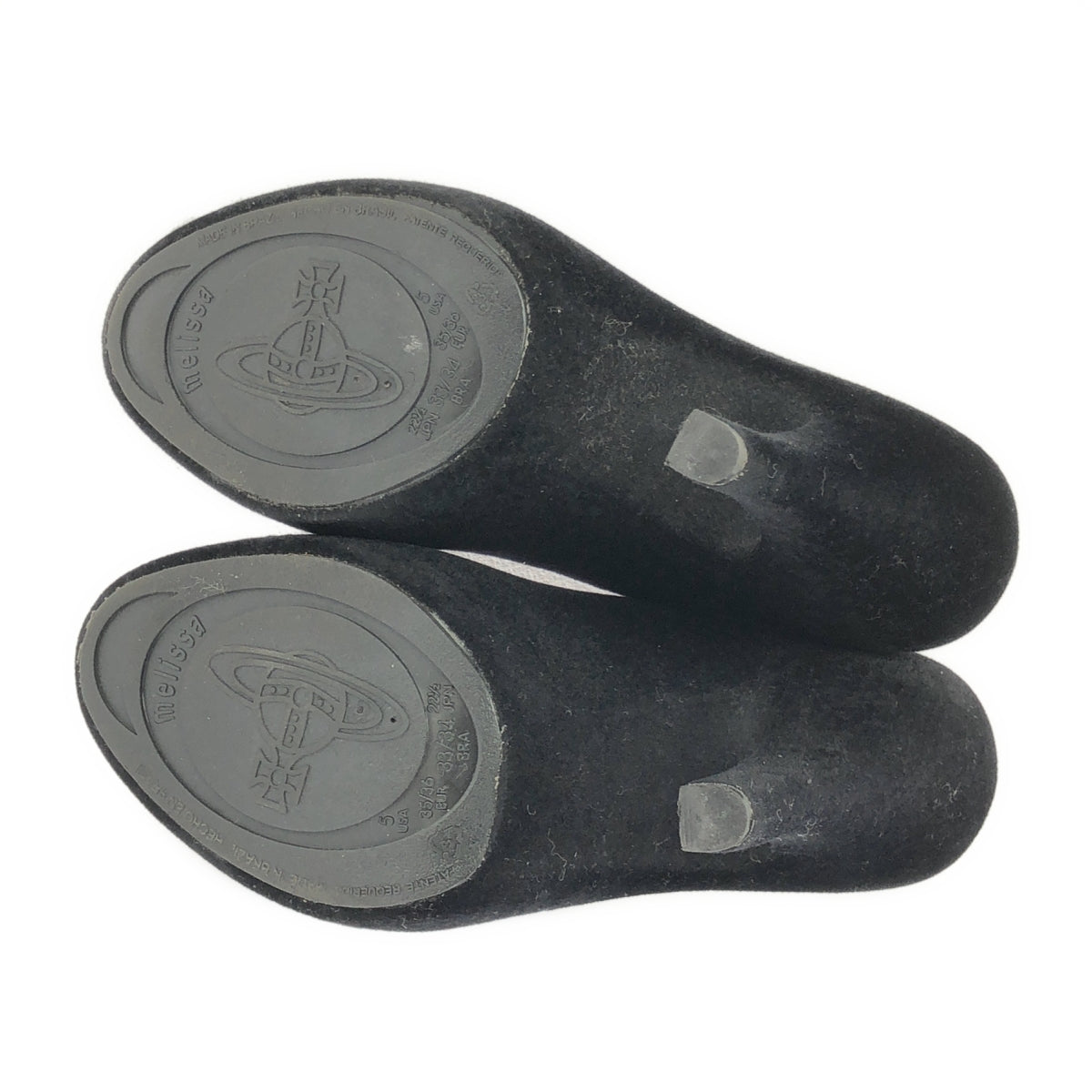 Vivienne Westwood ANGLOMANIA | x Melissa 合作款天鵝絨球形標誌高跟鞋 | 尺寸 22.5 | 女款