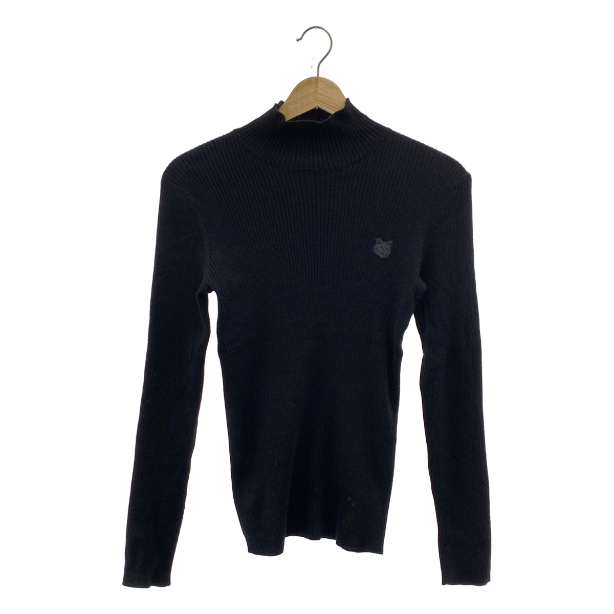 MAISON KITSUNE / メゾンキツネ | ワッペン リブ ハイネック ニット セーター | S | レディース