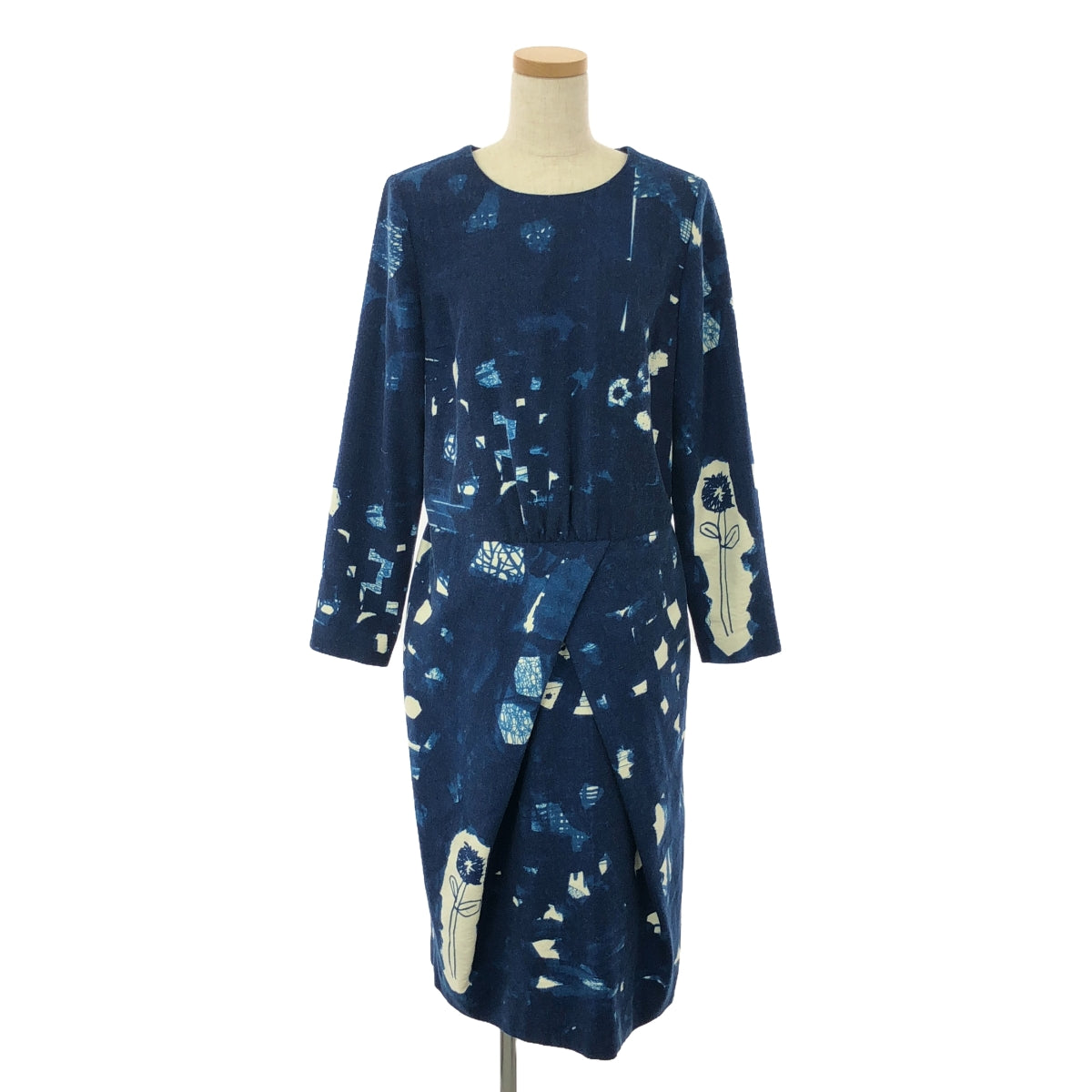 mina perhonen / mina perhonen | sound / sound all-over print long dress / lined | size 40 | blue | women's