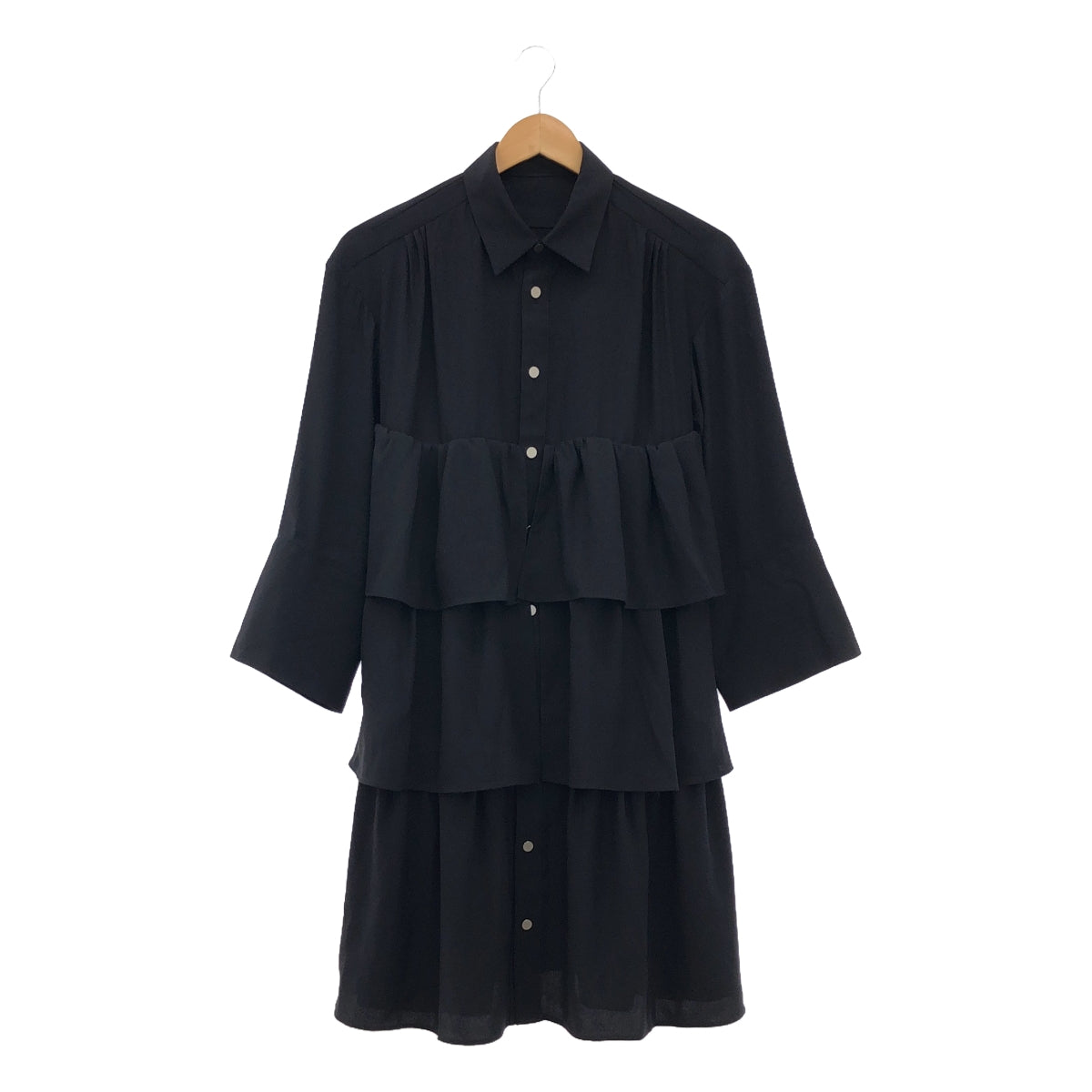 th products / TH Products | Ruffle Volumed Dress | 0S | Black | Women's