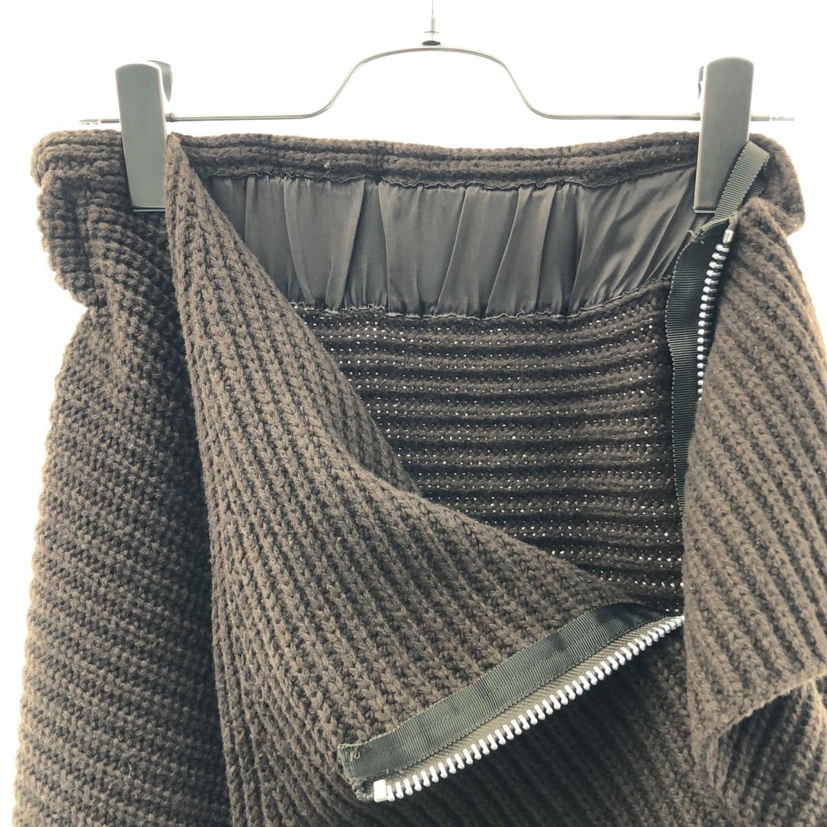 sacai | 荷葉邊羊毛裙 羊毛側拉鍊荷葉邊針織半身裙 | 1碼 | 女款