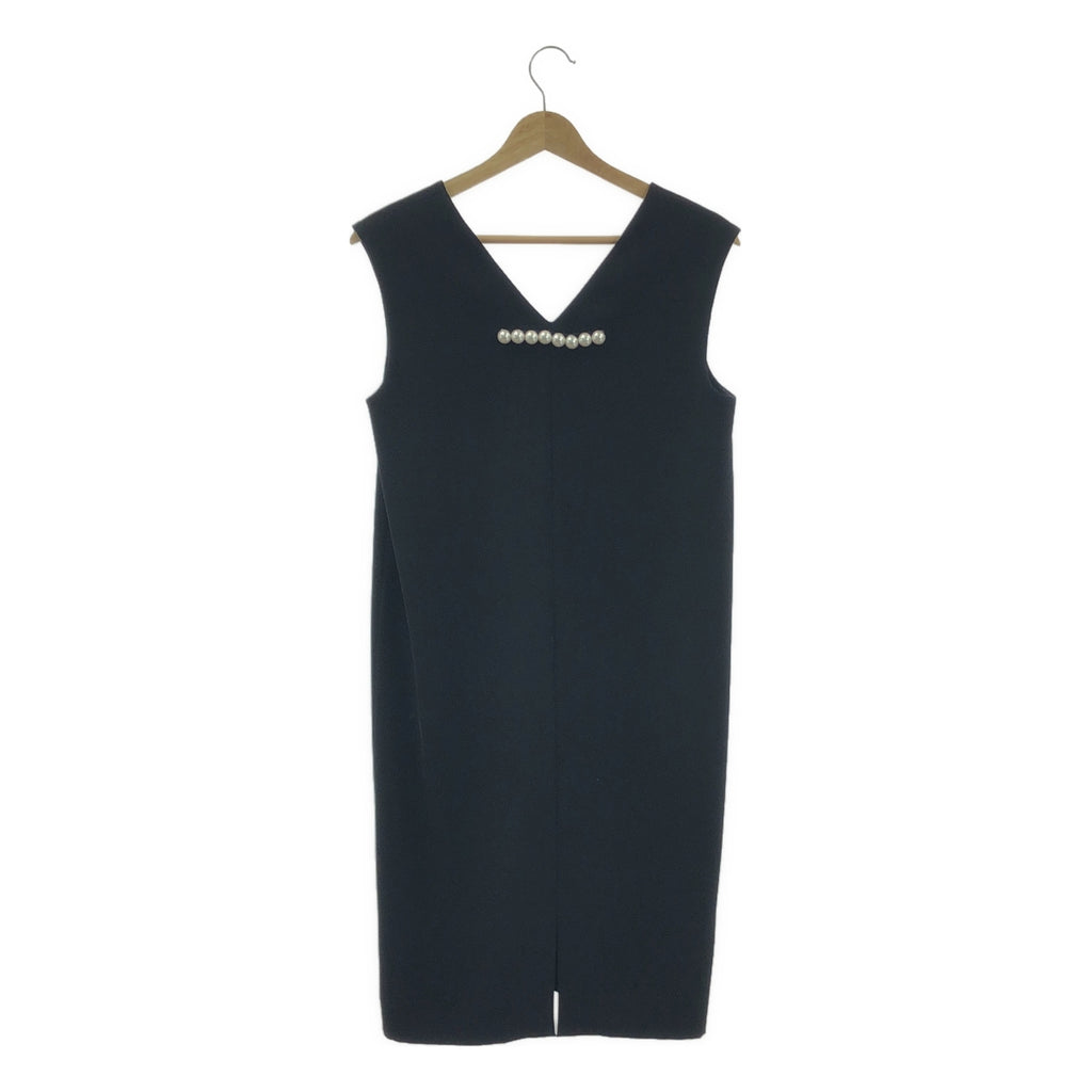【美品】  YOKO CHAN / ヨーコチャン | バックパール ノースリーブ ワンピース | 38 | ブラック | レディース