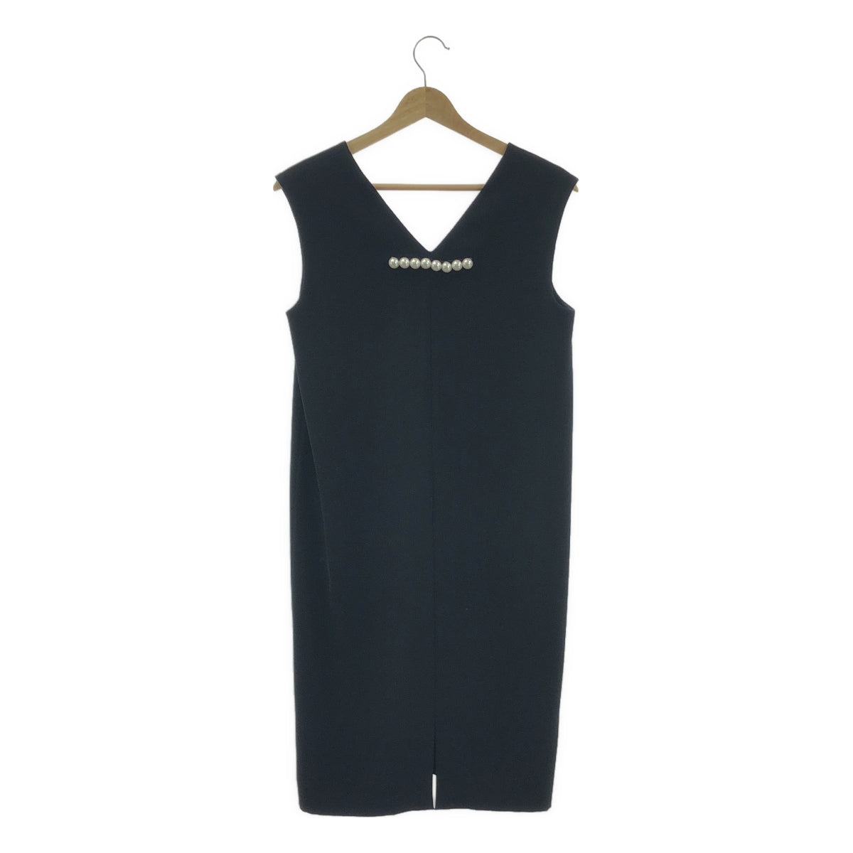 【美品】  YOKO CHAN / ヨーコチャン | バックパール ノースリーブ ワンピース | 38 | ブラック | レディース