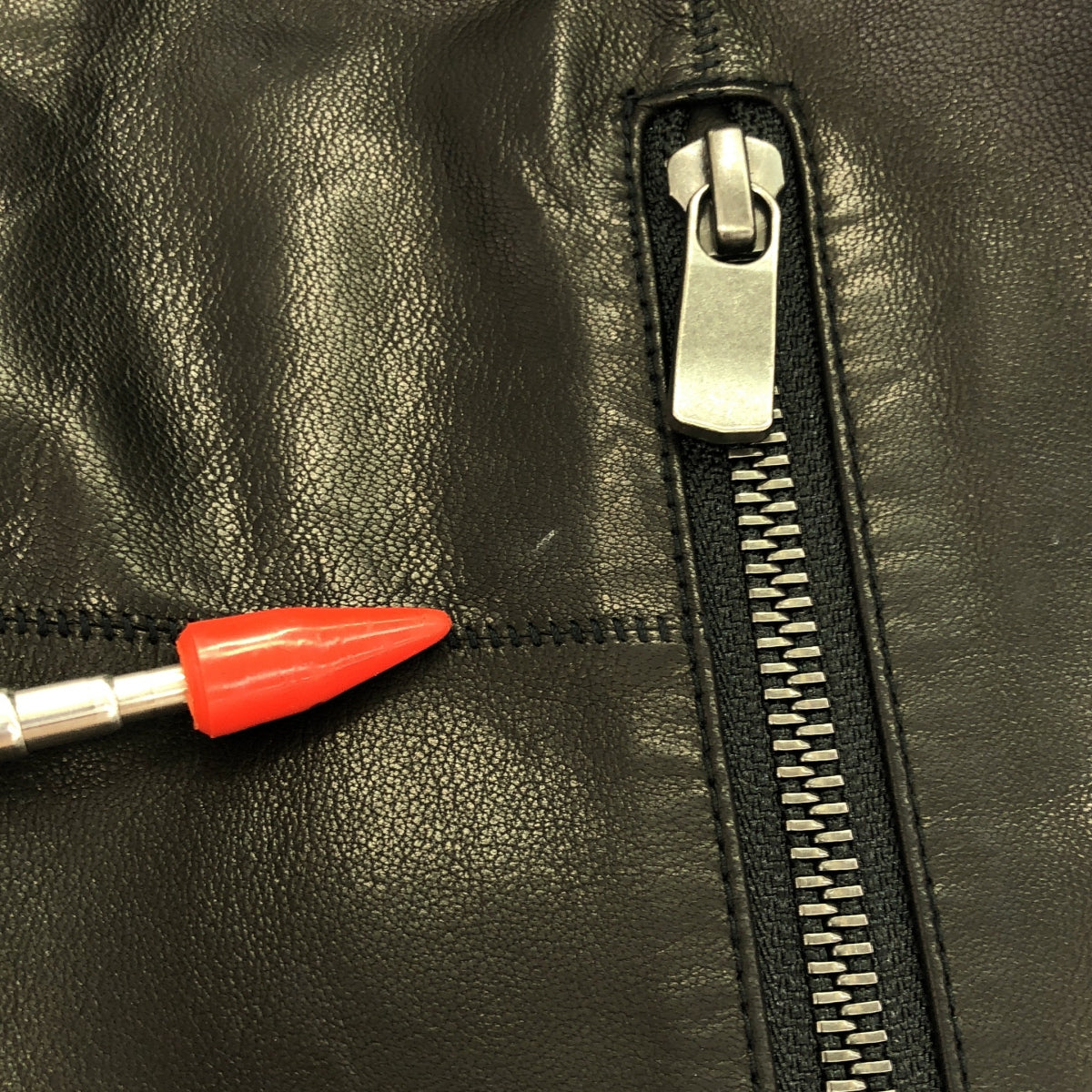 theory / セオリー | SMOOTH LEATHR FLAT CREW JKT ノーカラージャケット | S | ブラック | レディース