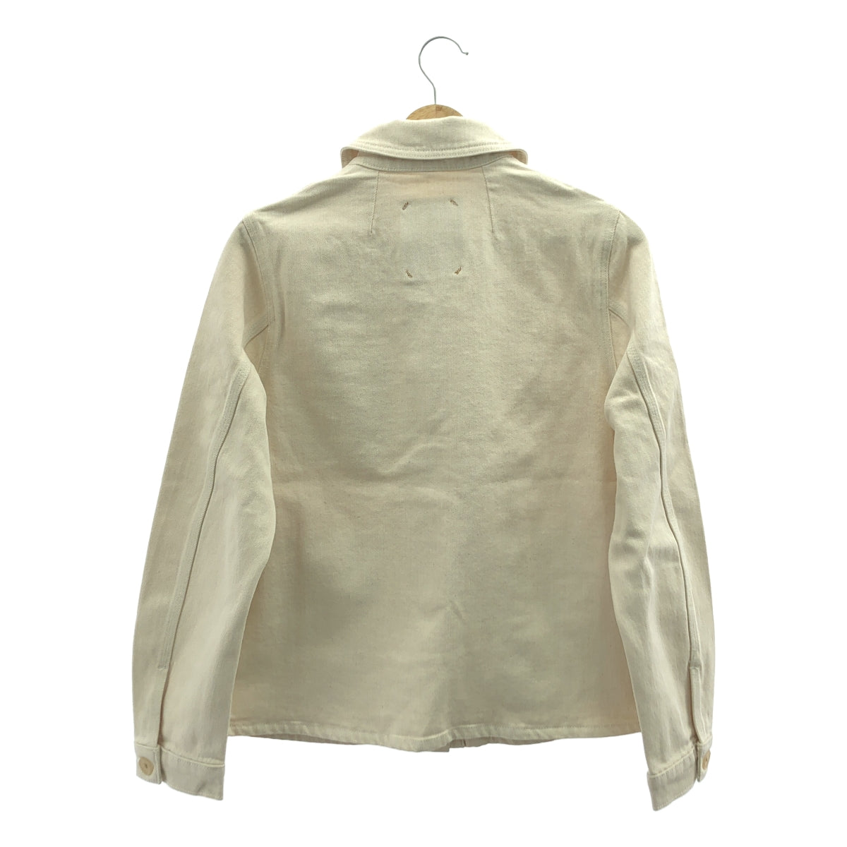 【美品】  Ssone / ソーン | RON HERMAN取扱い CROCHET APPLIQUE CRAFT DENIM JACKET クロシェット アップリケ デニム ジャケット | 8 | ECRU / エクリュ | レディース