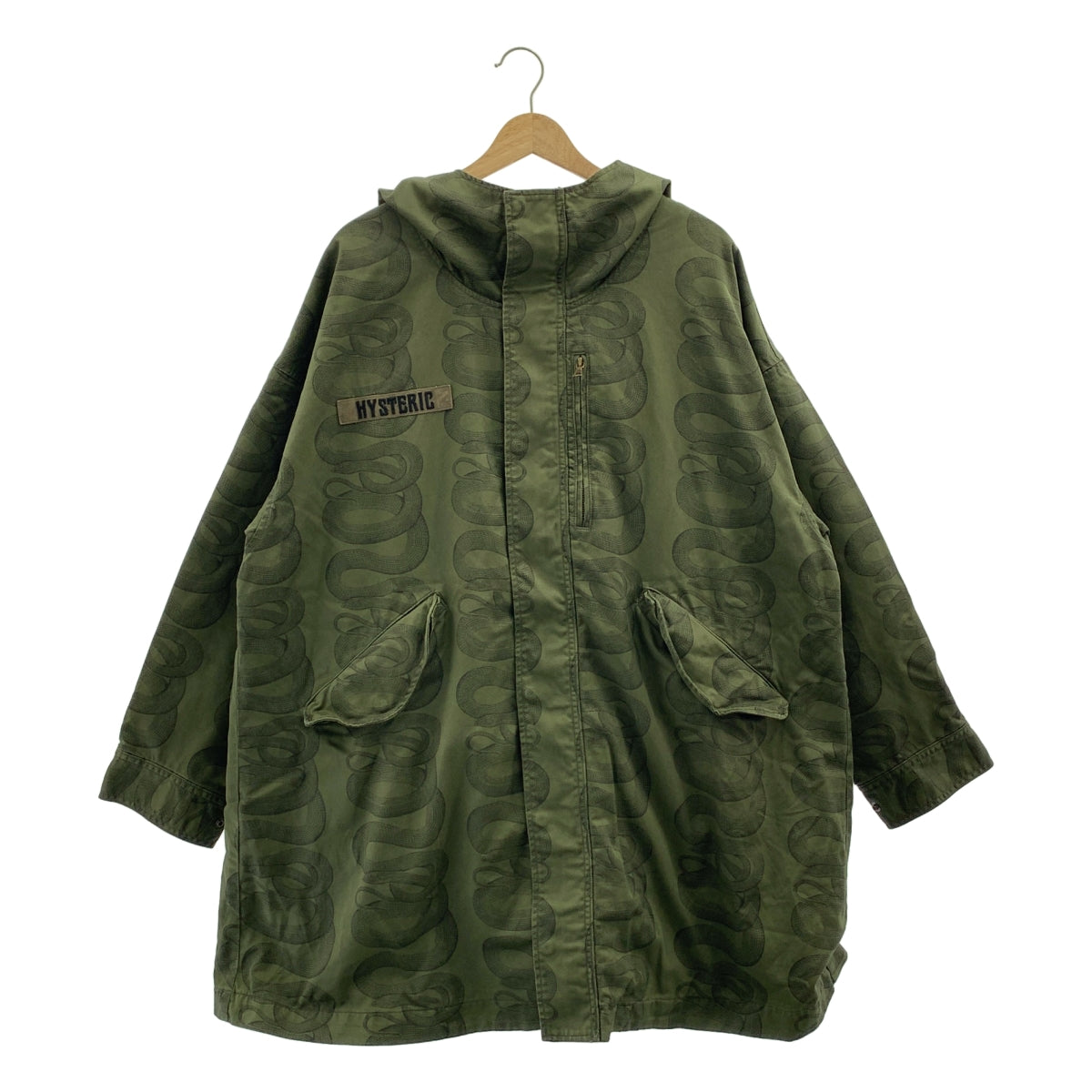 HYSTERIC GLAMOUR / 히스테릭 글래머 | SNAKE LOOP 무늬 후드 코트 / 유니섹스 | F | 남성