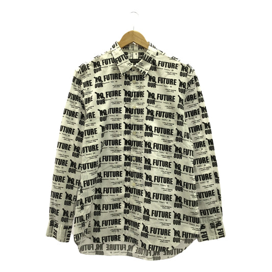COMME des GARCONS HOMME PLUS / コムデギャルソンオムプリュス | 2008AW | ×Jamie Reid ジェイミー・リード OUR FUTURE 総柄 コットン シャツ | M | メンズ