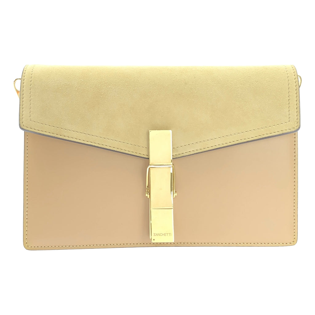【新品】  ZANCHETTI / ザンケッティ | L'Appartement 取扱い 2WAY BAG MODELLO CLIP クリップ レザー バッグ | ベージュ | レディース