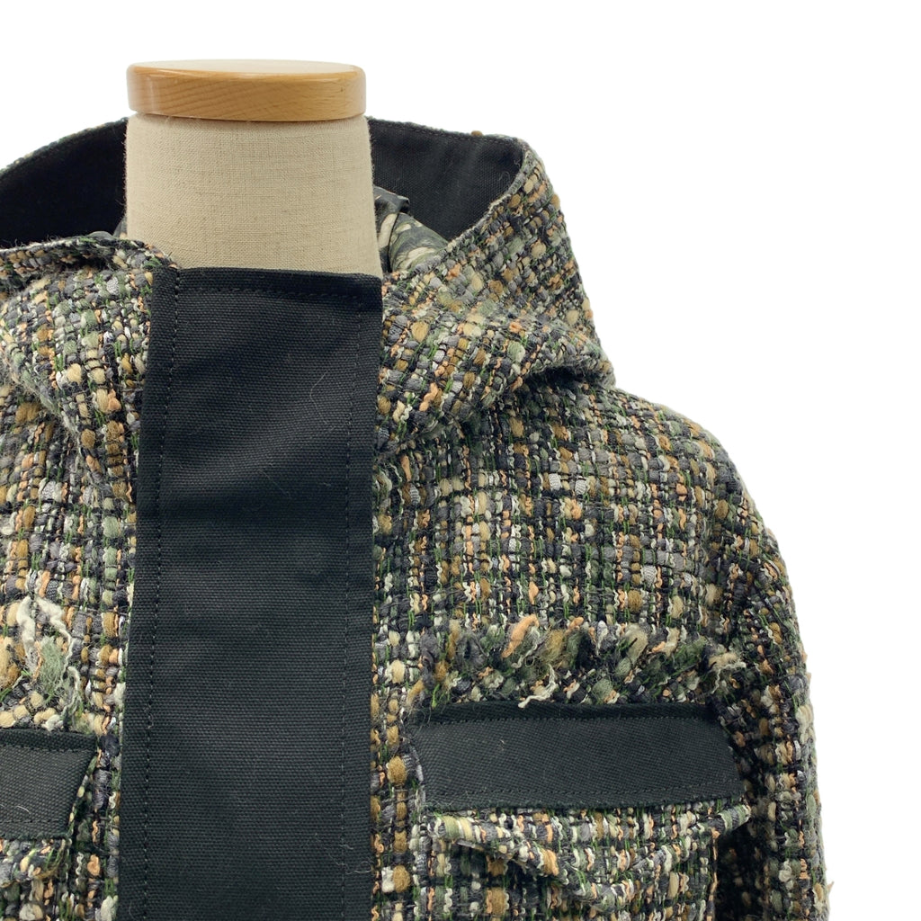 sacai / 사카이 | Tweed Coat / 트위드 주름 전사 인쇄 푸드 코트 | 1 | 여성