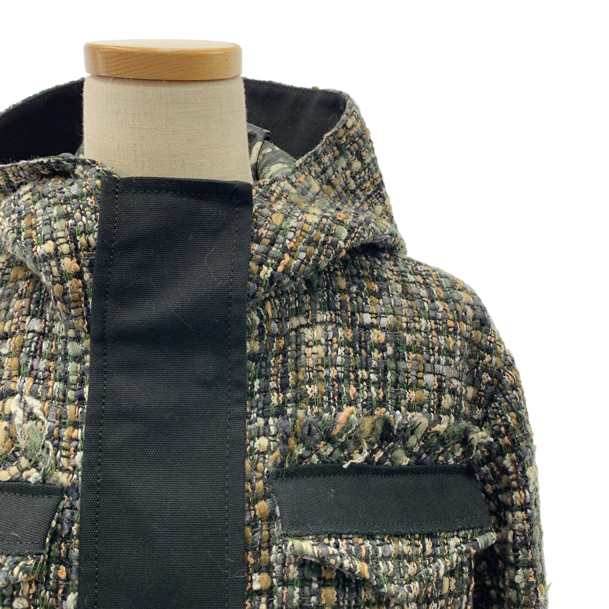 sacai / 사카이 | Tweed Coat / 트위드 주름 전사 인쇄 푸드 코트 | 1 | 여성