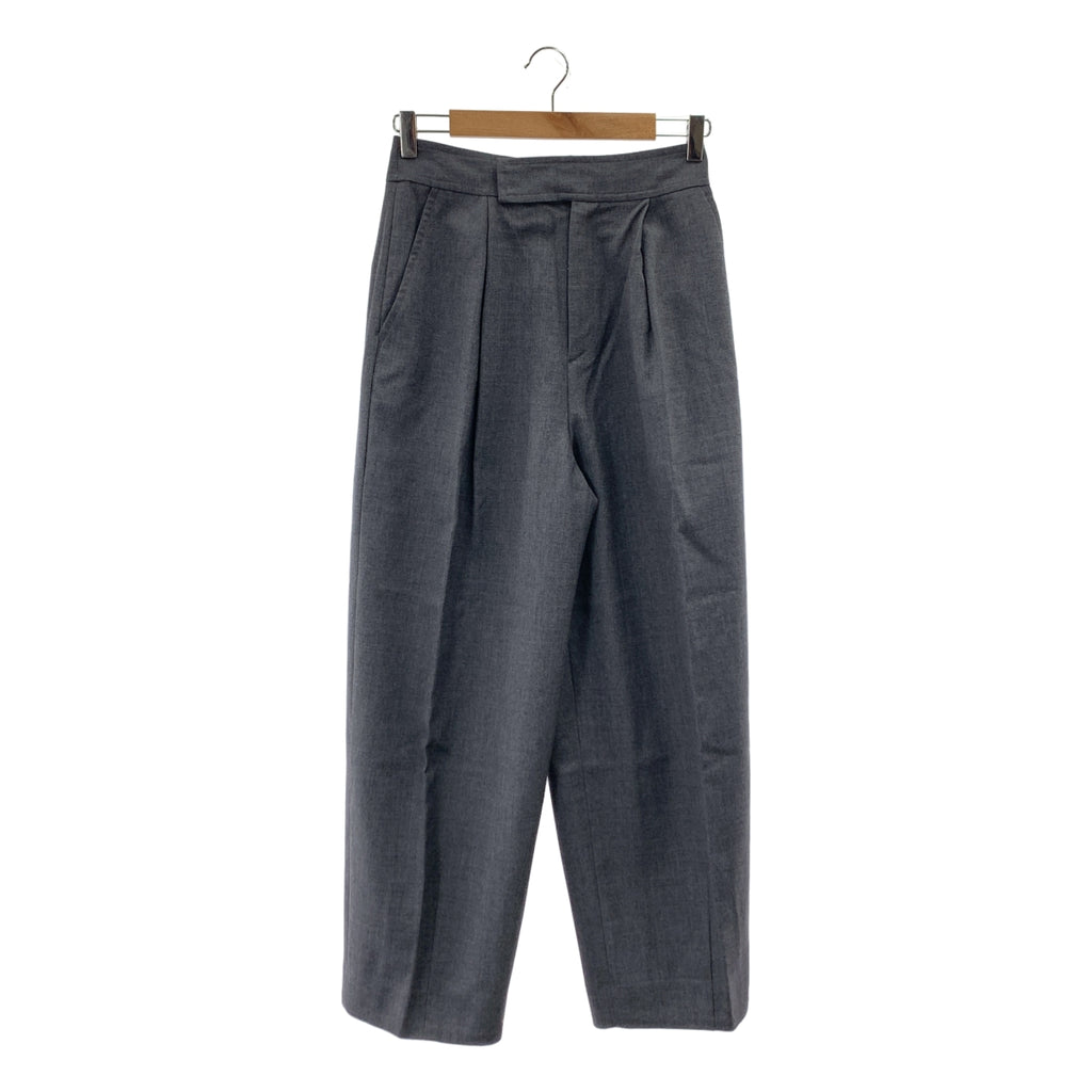 【美品】  LOHEN / ローヘン | タック ワイド スラックス パンツ | 38 | グレー | レディース