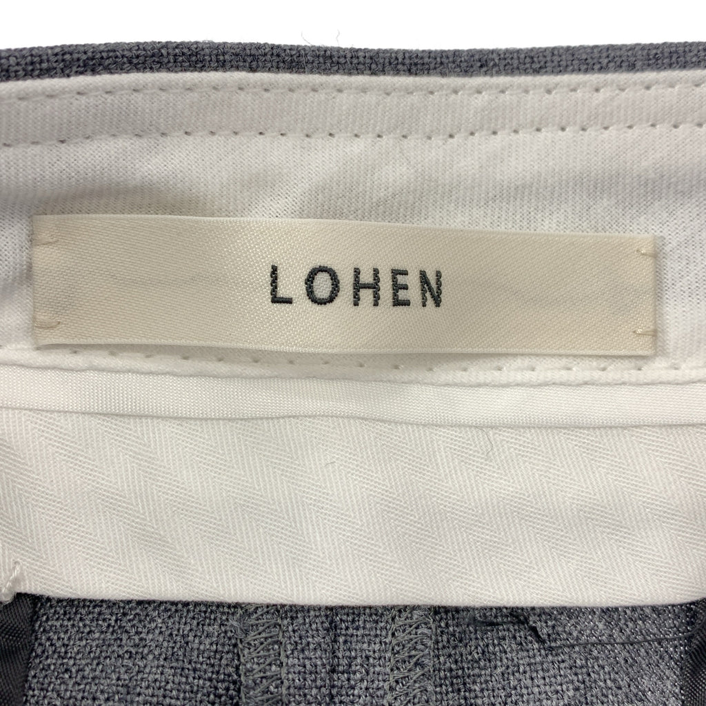 【美品】  LOHEN / ローヘン | タック ワイド スラックス パンツ | 38 | グレー | レディース