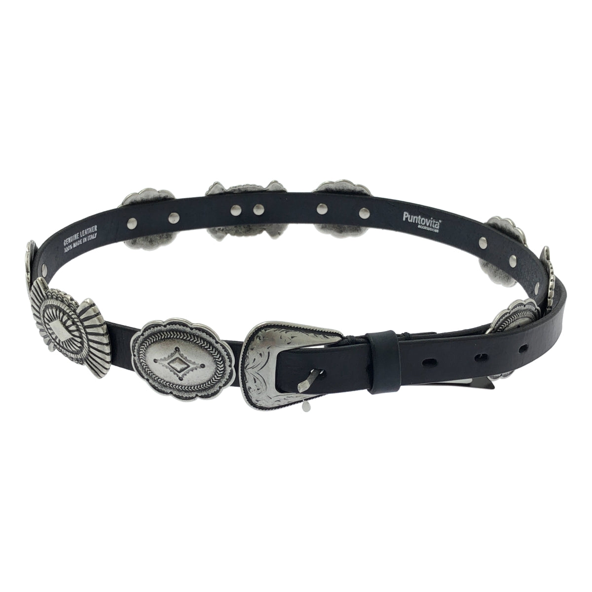 L'Appartement DEUXIEME CLASSE / アパルトモンドゥーズィエムクラス | 2025AW | 【 PUNTOVITA / プントヴィータ 】 BLACK CONCHO BELT / カウレザー コンチョ ベルト |