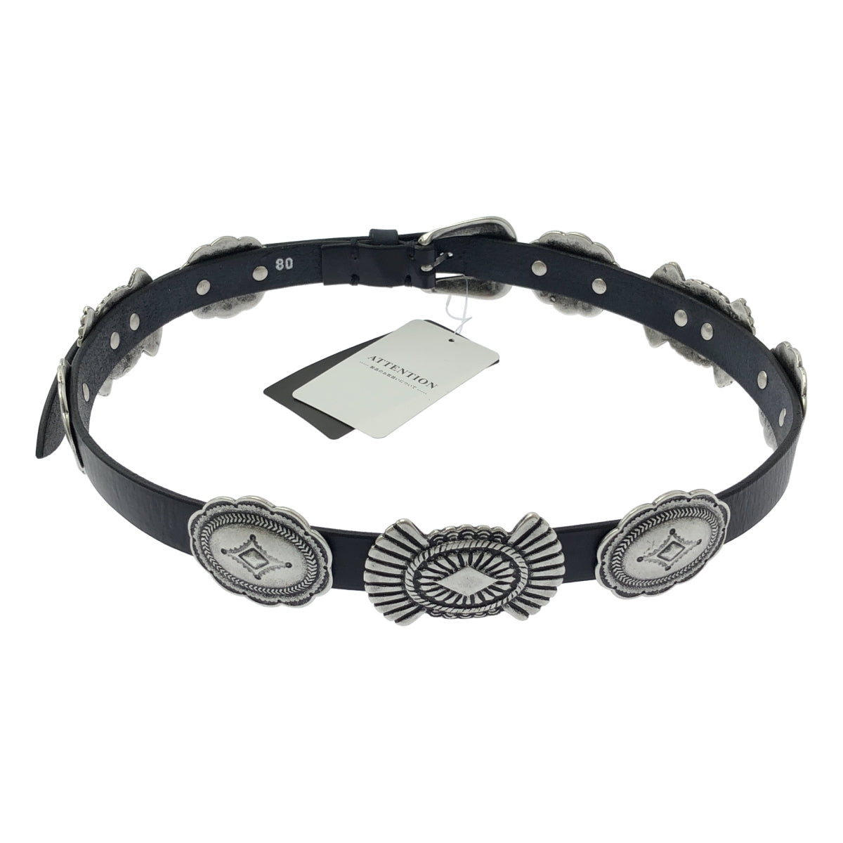 L'Appartement DEUXIEME CLASSE / アパルトモンドゥーズィエムクラス | 2025AW | 【 PUNTOVITA / プントヴィータ 】 BLACK CONCHO BELT / カウレザー コンチョ ベルト |