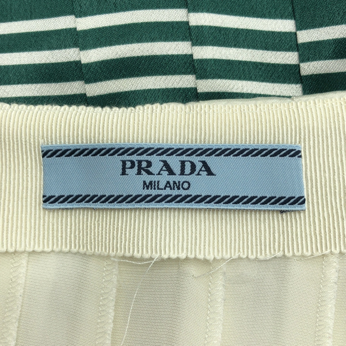PRADA | 撞色設計緞面百褶裙 | 尺寸 38 | 女款