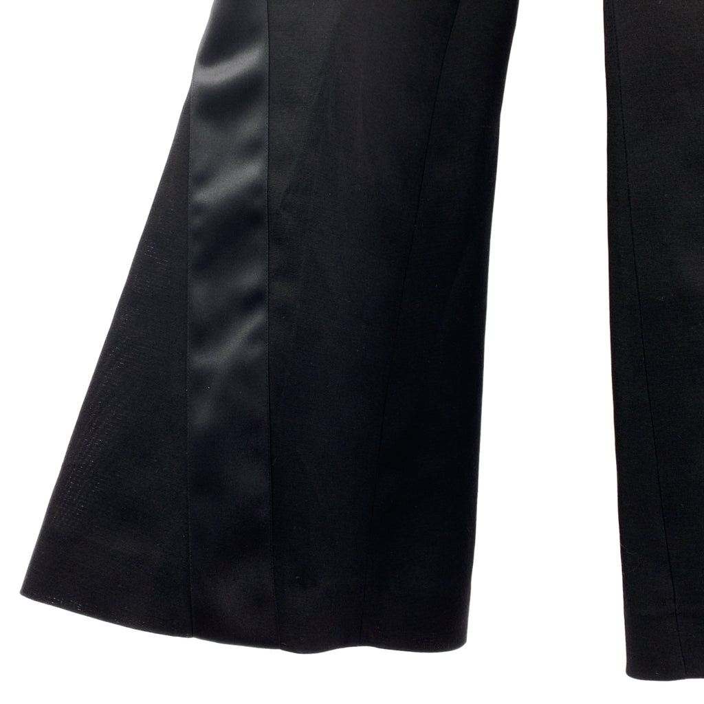 【美品】  sacai / サカイ | シルク コットン サイドライン フレア スラックス パンツ | 2 | ブラック | レディース