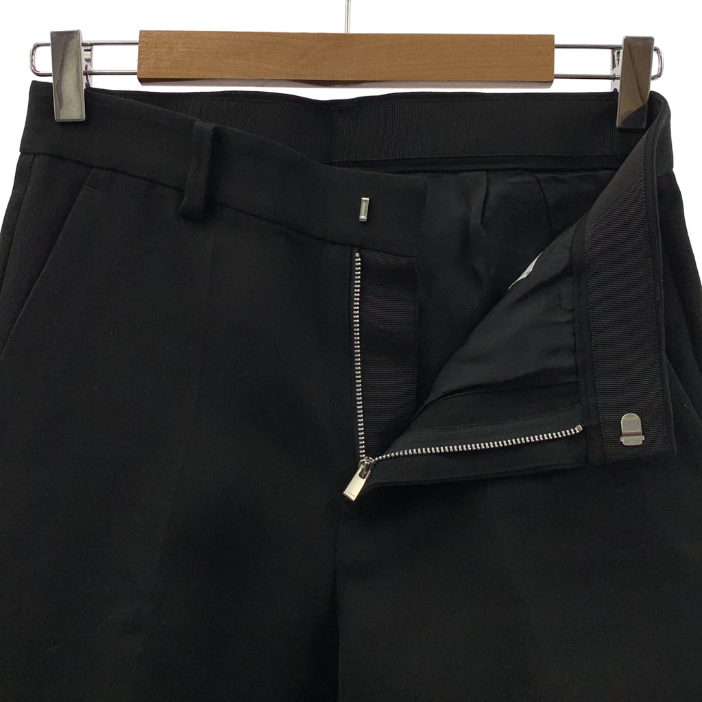 【美品】  sacai / サカイ | シルク コットン サイドライン フレア スラックス パンツ | 2 | ブラック | レディース