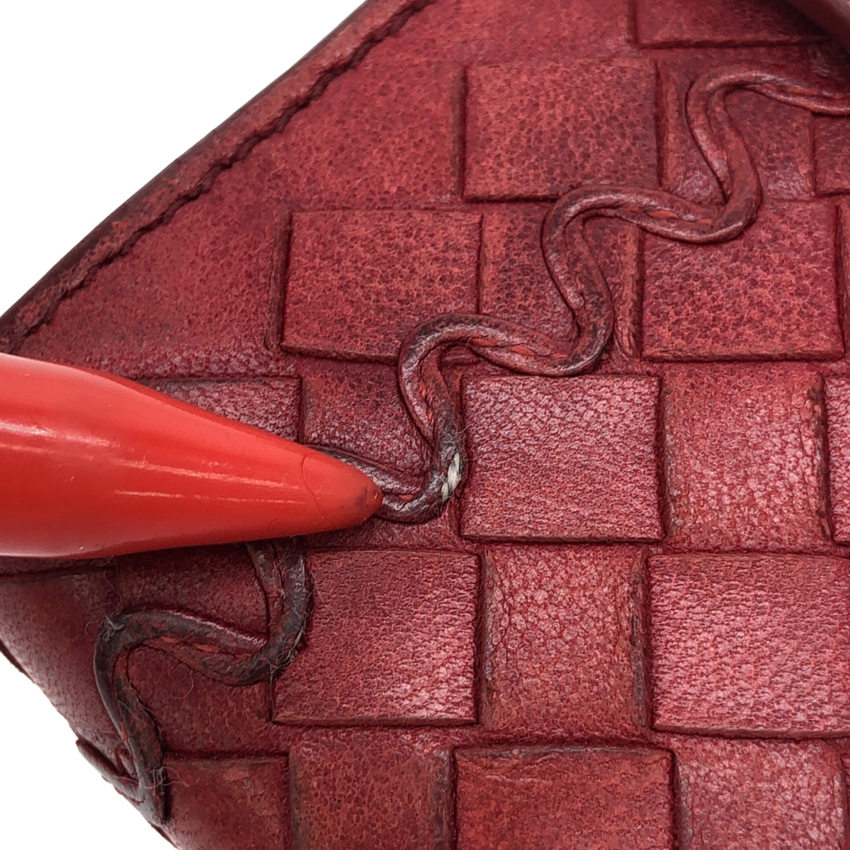 BOTTEGA VENETA / ボッテガヴェネタ | イントレチャート レザー ウォレット 長財布 / ユニセックス | ボルドー | メンズ