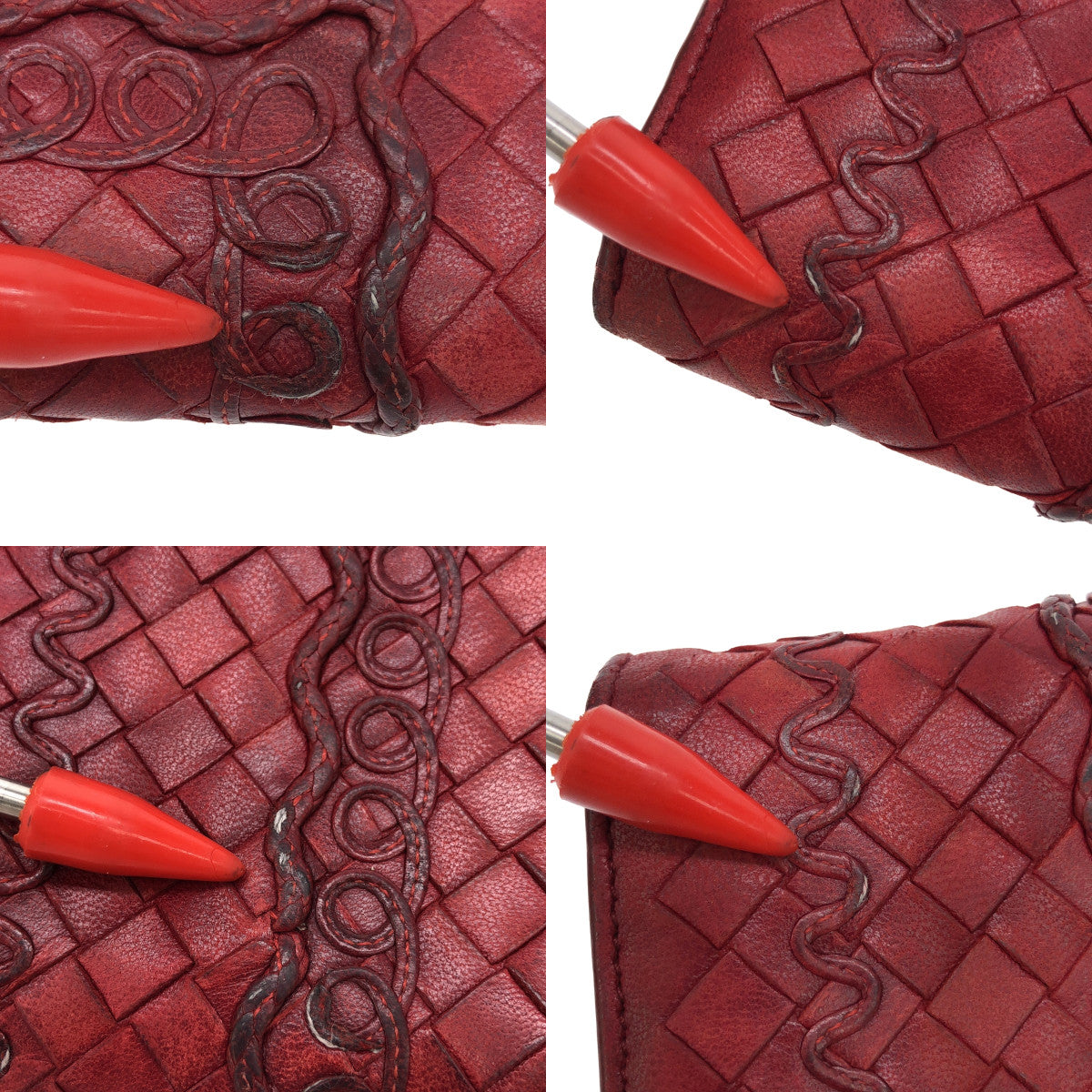 BOTTEGA VENETA / ボッテガヴェネタ | イントレチャート レザー ウォレット 長財布 / ユニセックス | ボルドー | メンズ