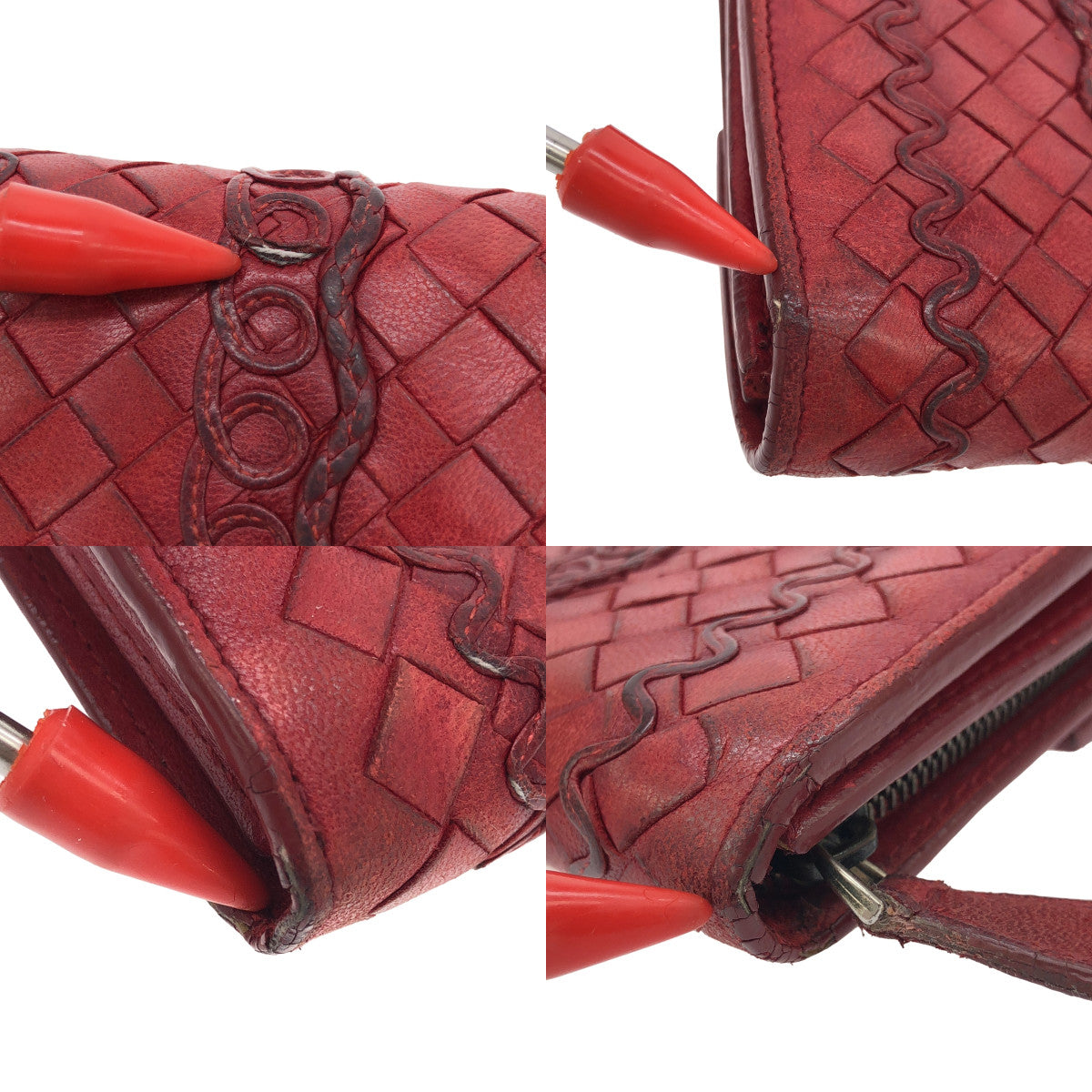 BOTTEGA VENETA / ボッテガヴェネタ | イントレチャート レザー ウォレット 長財布 / ユニセックス | ボルドー | メンズ