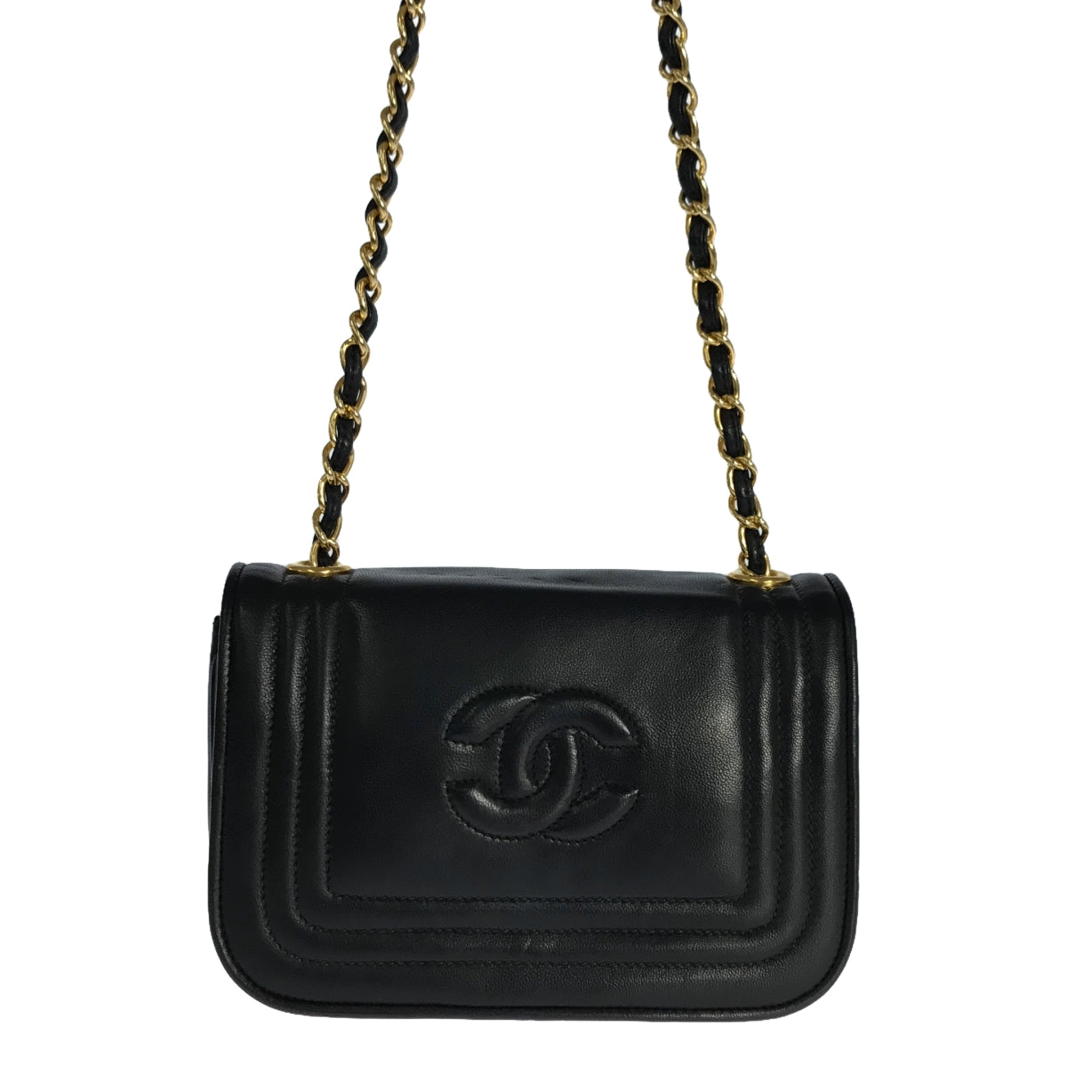 CHANEL / シャネル | ココマーク レザー チェーン ショルダーバッグ | ブラック | レディース