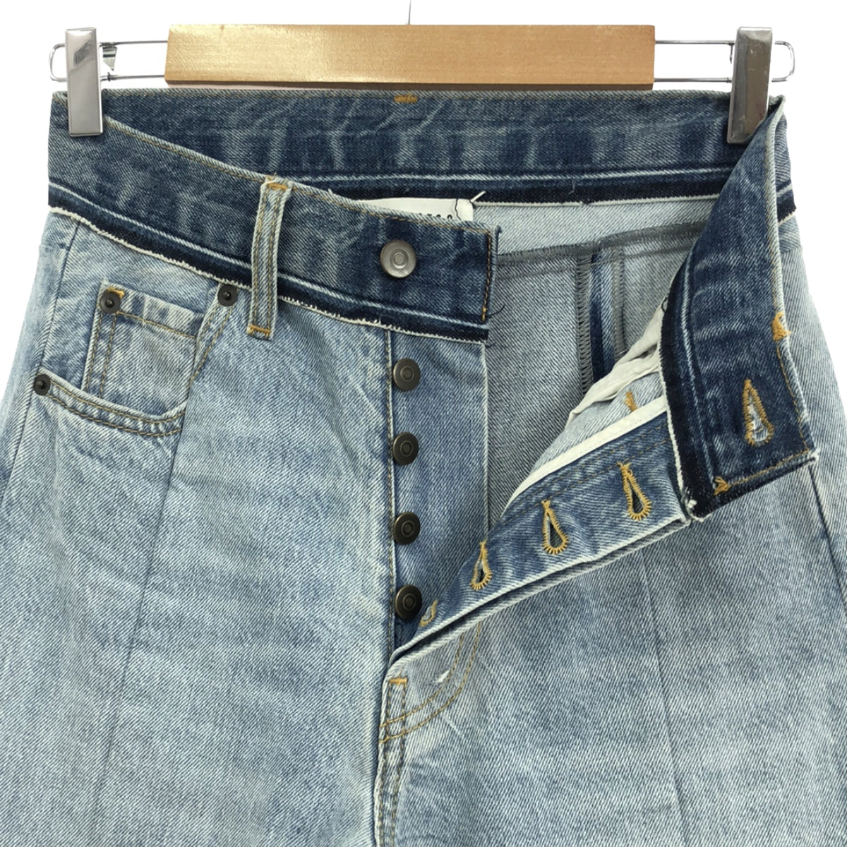 [狀況良好] Maison Margiela | 2020秋冬 |合約重建牛仔褲 |構造重建剪裁牛仔褲 |尺寸 36 |靛藍 |女性的