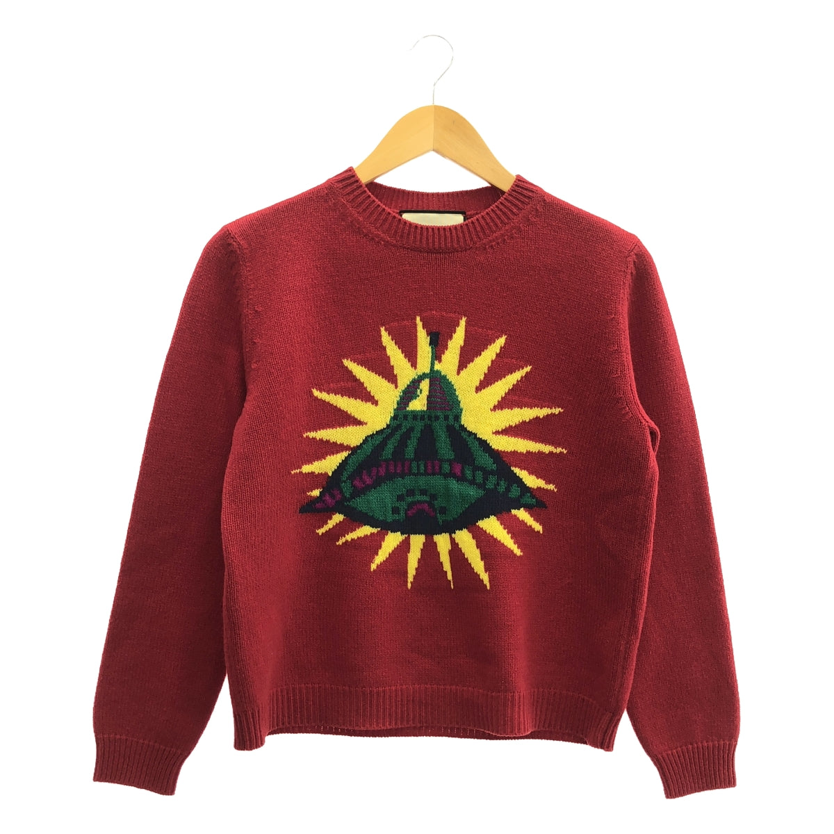 [狀況良好] GUCCI | 2017秋冬 | UFO 嵌花毛衣針織 | S |紅/綠/黃 |女性的