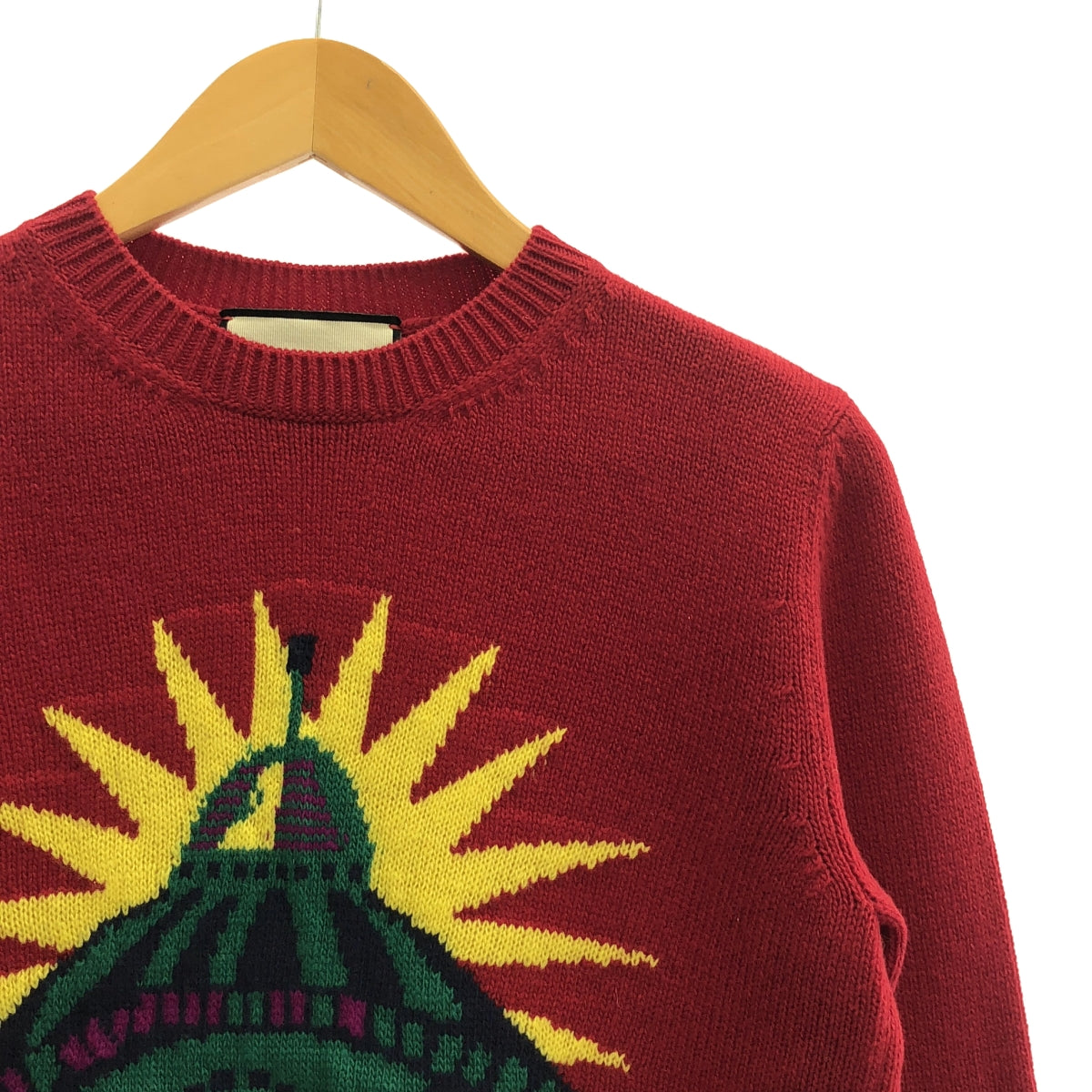 [狀況良好] GUCCI | 2017秋冬 | UFO 嵌花毛衣針織 | S |紅/綠/黃 |女性的