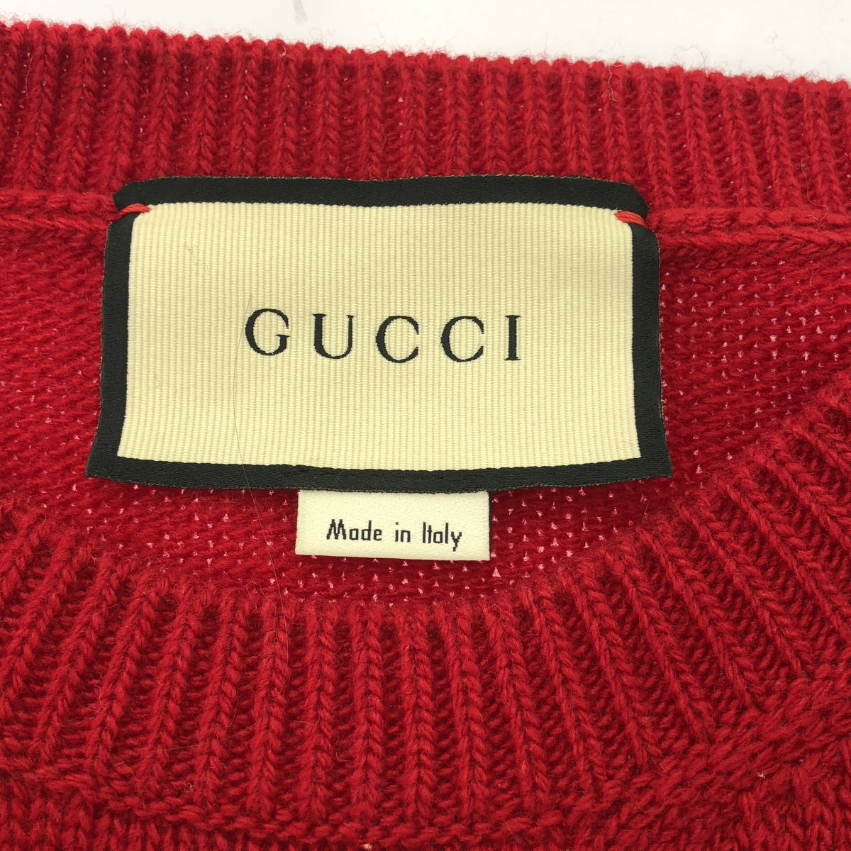 【美品】  GUCCI / グッチ | 2017AW | UFO インターシャセーター ニット | S | レッド/グリーン/イエロー | レディース 美品】 GUCCI / グッチ | 2017AW | UFO インターシャセーター