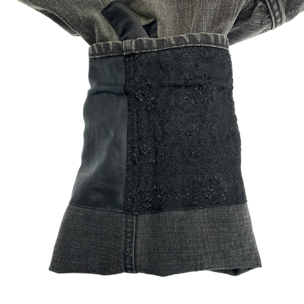 JUNYA WATANABE COMME des GARCONS / ジュンヤワタナベ | 2014AW | denim / スパンコール レザー クロコ型押し パッチワーク デニムパンツ | XS | レディース