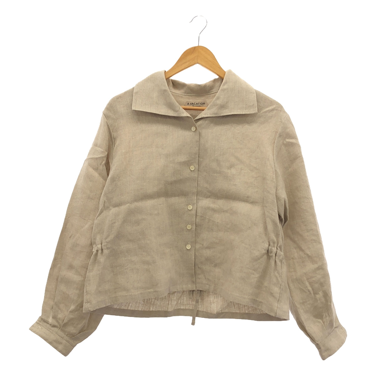 [Good Condition] A VACATION | 2024SS | Linen Back Gathered Shirt Jacket | F | Ivory | Women's