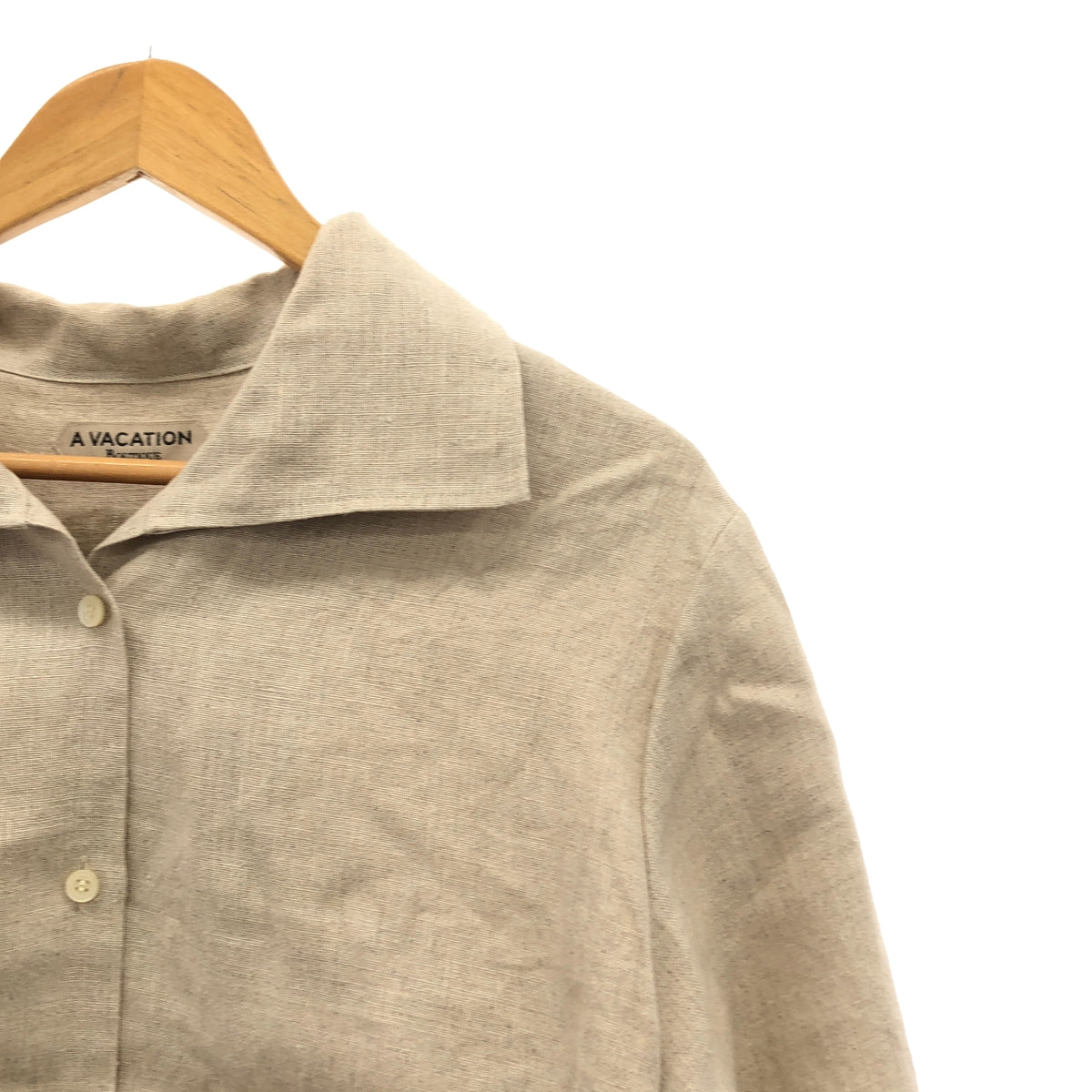 [Good Condition] A VACATION | 2024SS | Linen Back Gathered Shirt Jacket | F | Ivory | Women's