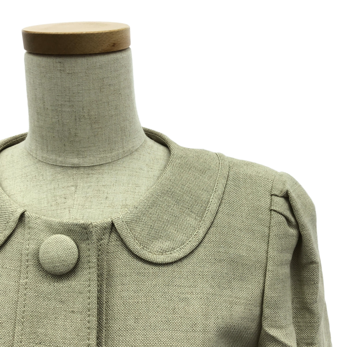 紅華倫天奴 |亞麻混紡圓領泡泡袖外套 | 38 |米色 |女性的