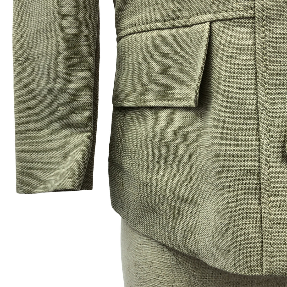 紅華倫天奴 |亞麻混紡圓領泡泡袖外套 | 38 |米色 |女性的