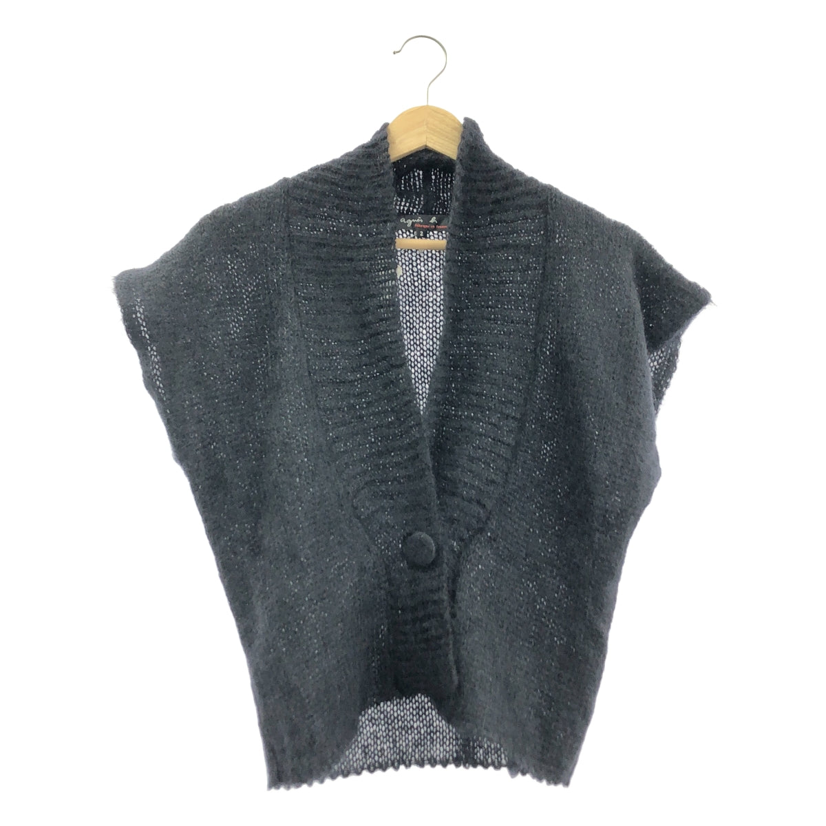 【美品】  Agnes b. / アニエスベー | モヘヤ ノースリーブ ニットベスト | 2 | ブラック | レディース