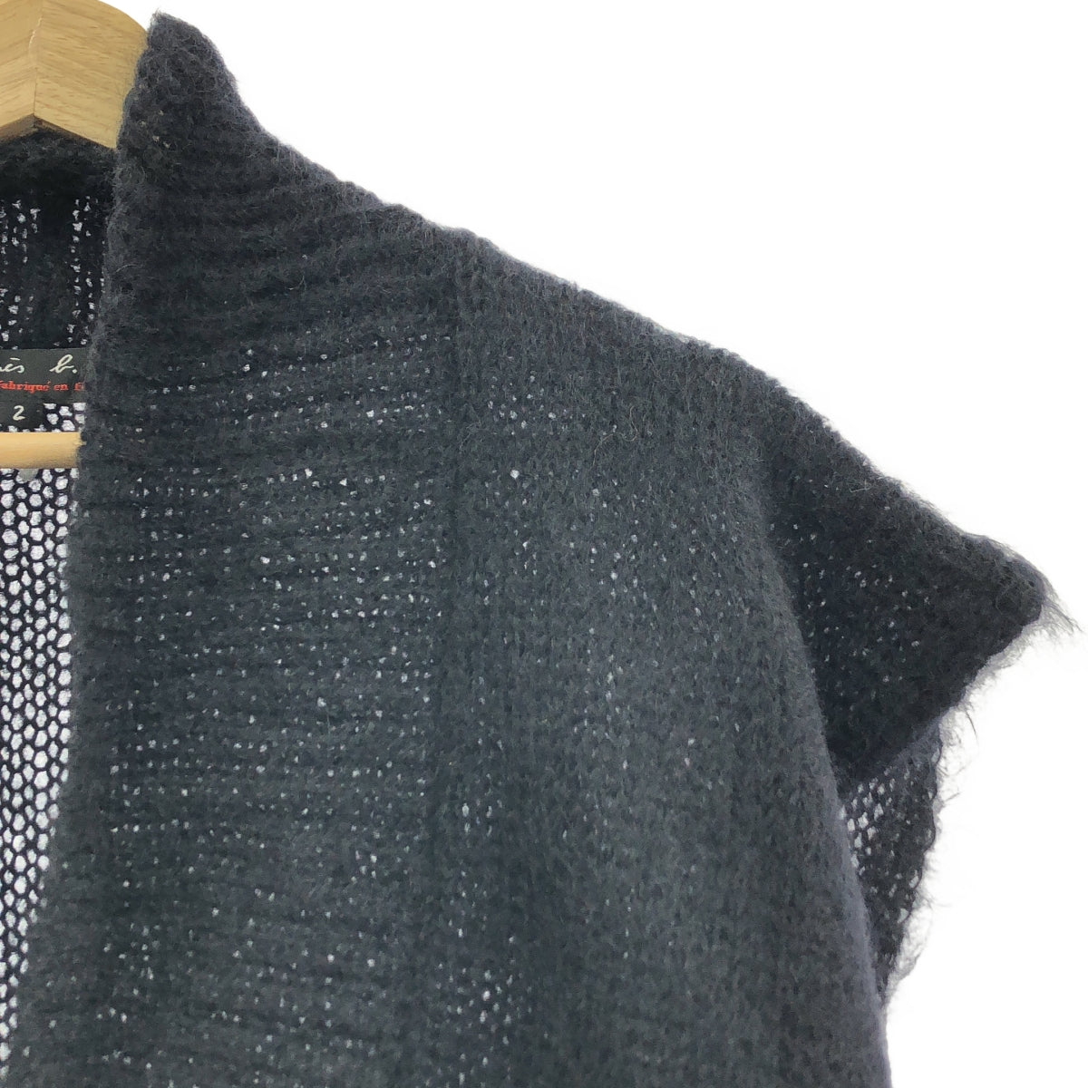 【美品】  Agnes b. / アニエスベー | モヘヤ ノースリーブ ニットベスト | 2 | ブラック | レディース