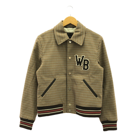 WALES BONNER / 웨일스 보너 | 2024AW | Homecoming Varsity Jacket 코튼 레이온 체크 안솜 스타잔 | S | 남성