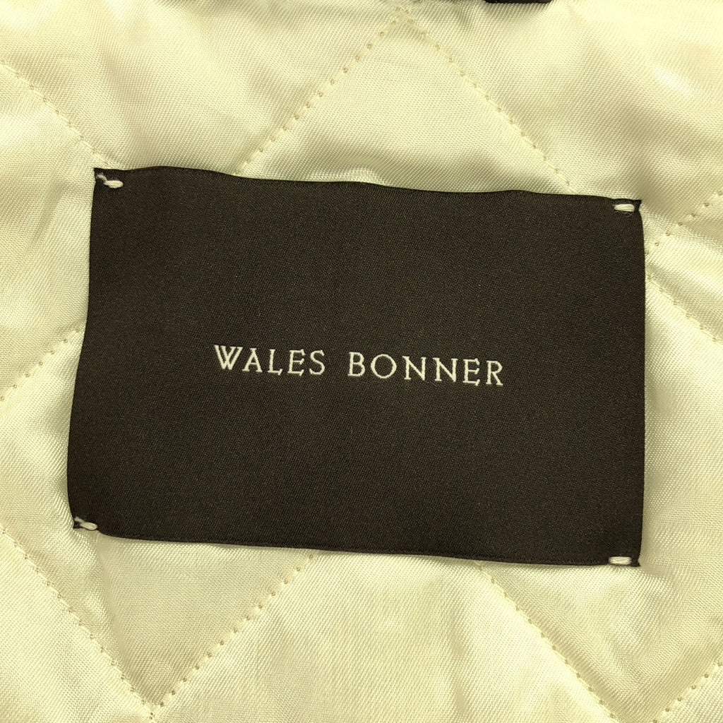 [品相良好] WALES BONNER | 2024AW | 返校節校隊夾克棉質人造絲格紋填充體育場夾克 | S | 棕色 / 米色 / 灰白色 / 紅色 | 男款