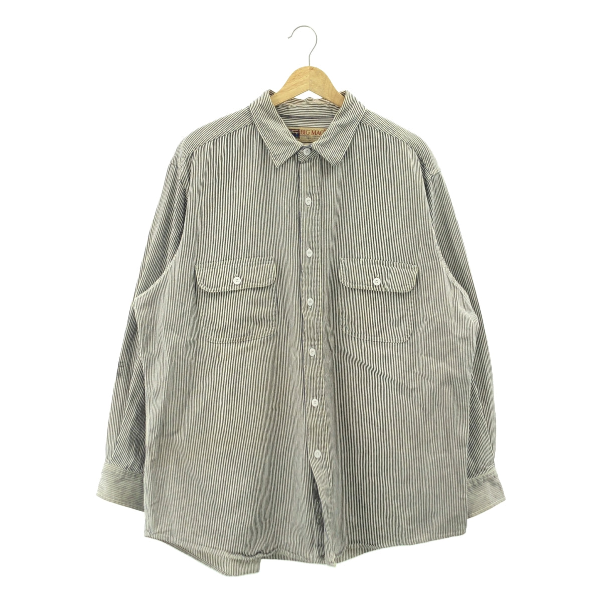 VINTAGE / 빈티지 헌 옷 | 1980s | BIG MAC / 빅 맥 스트라이프 워크 셔츠 | XL | 남성