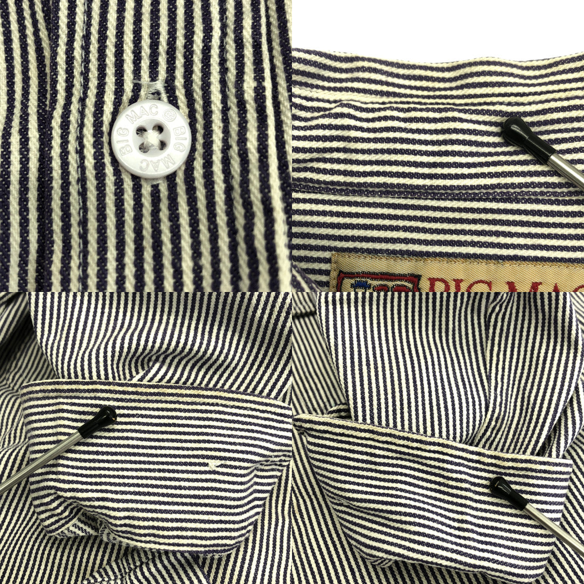 復古款 | 1980年代 | BIG MAC條紋工裝襯衫 | XL碼 | 男士