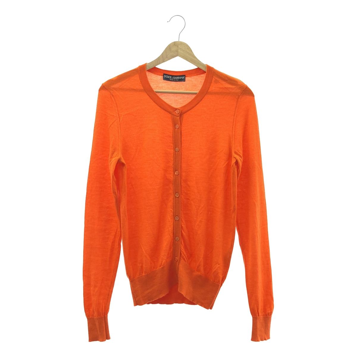 DOLCE＆GABBANA / ドルチェ＆ガッバーナドルガバ | カシミヤ クルーネックカーディガン | 40 | オレンジ | レディース