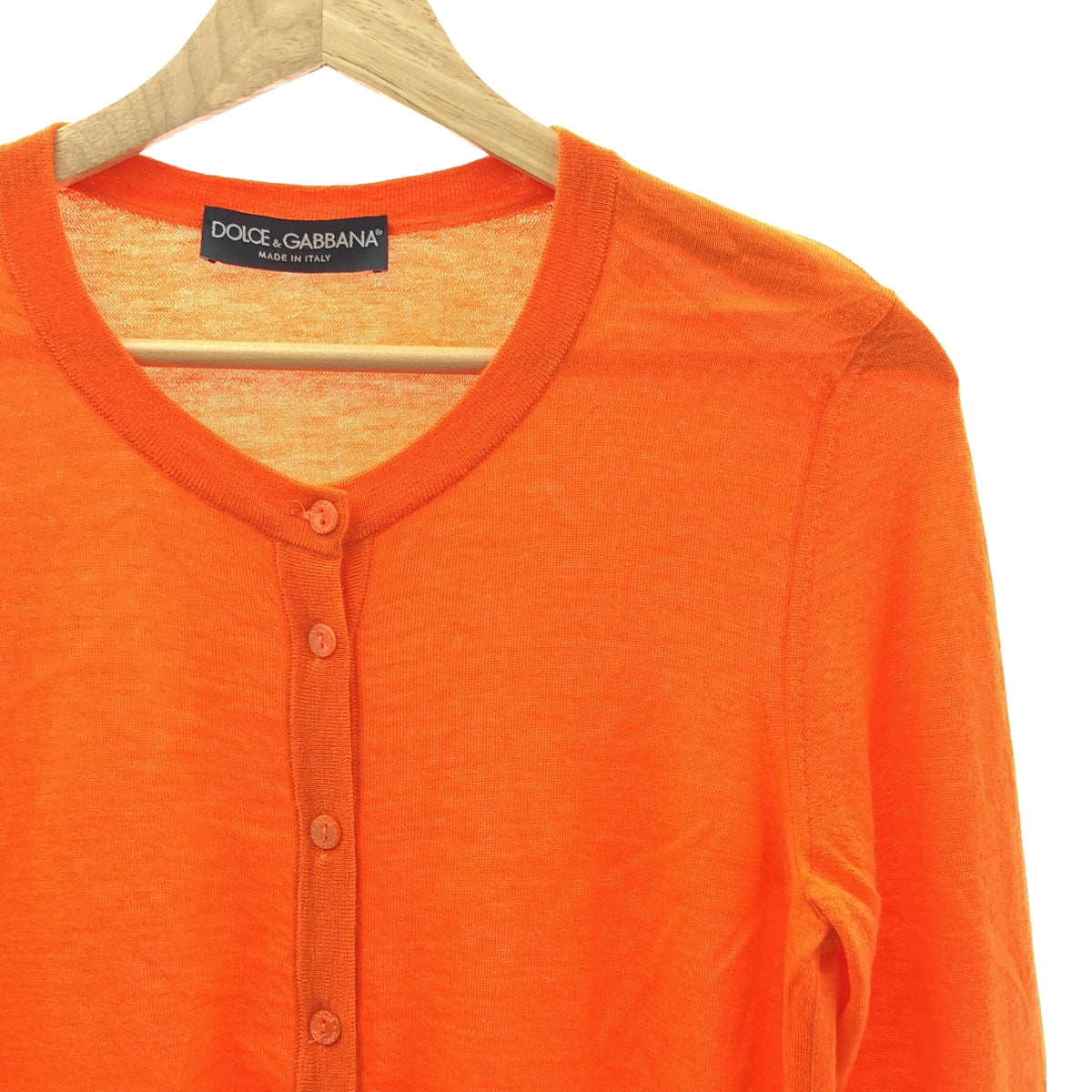 DOLCE＆GABBANA / ドルチェ＆ガッバーナドルガバ | カシミヤ クルーネックカーディガン | 40 | オレンジ | レディース