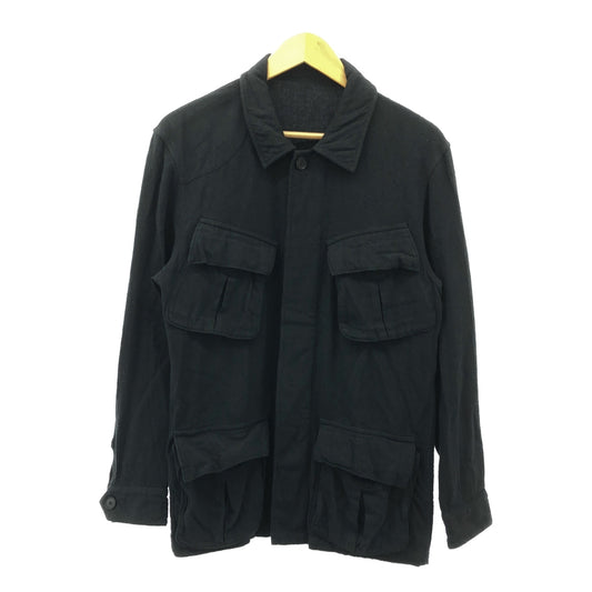 SHINYA | pitohui black cotton silk flannel / cotton silk jungle fatigue jacket | 2 | black | men's