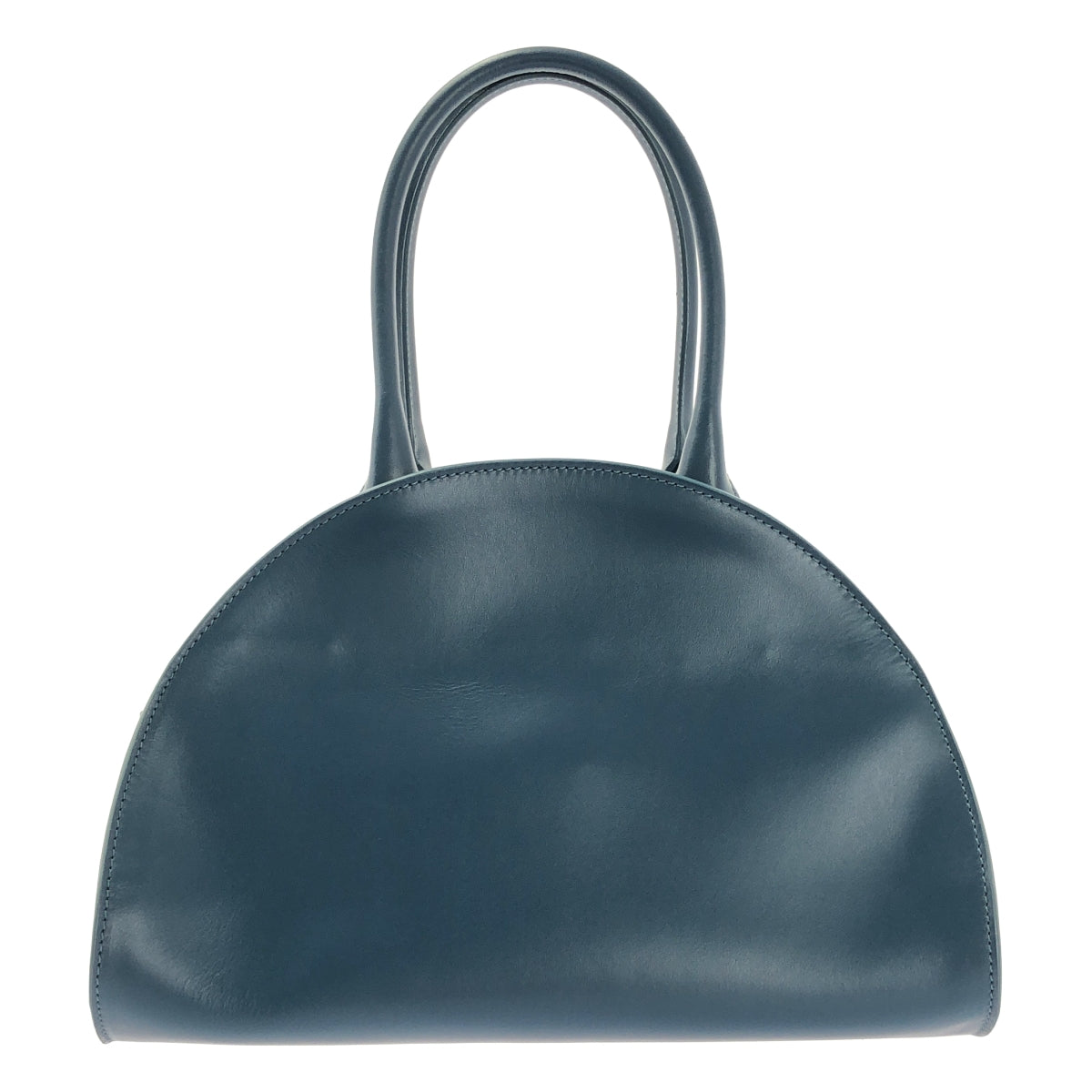 【미품】 HARUNOBUMURATA / 하르노부무라타 | PIADA MEDIA - LEATHER BELTED BOSTON / 가죽 로고 보스턴 핸드백 | 블루 | 여성