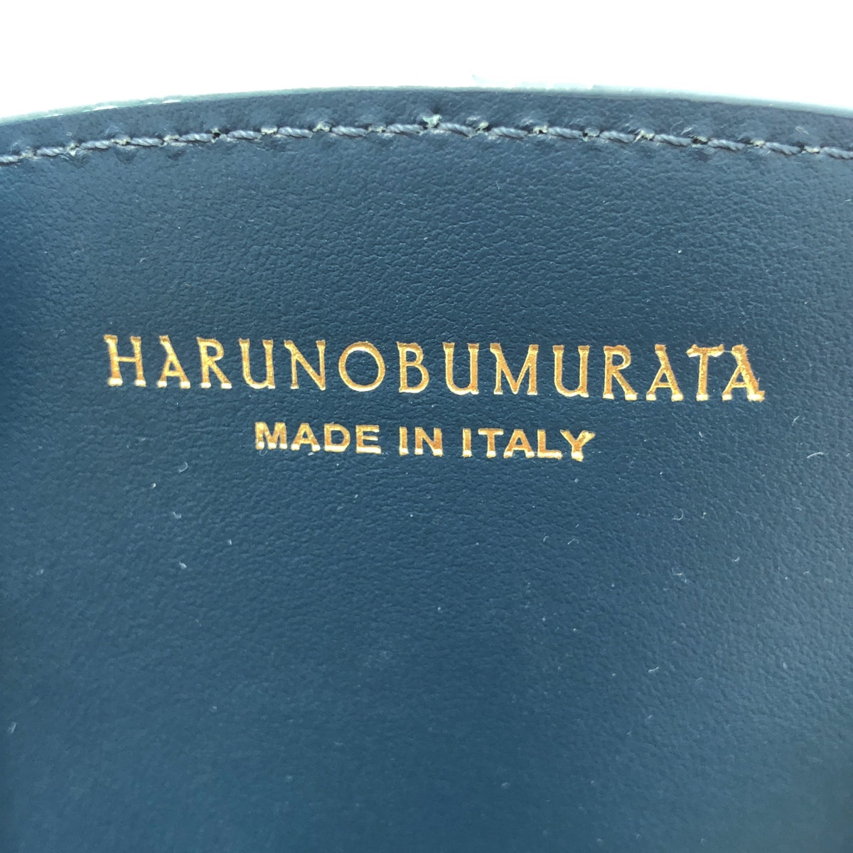 【미품】 HARUNOBUMURATA / 하르노부무라타 | PIADA MEDIA - LEATHER BELTED BOSTON / 가죽 로고 보스턴 핸드백 | 블루 | 여성